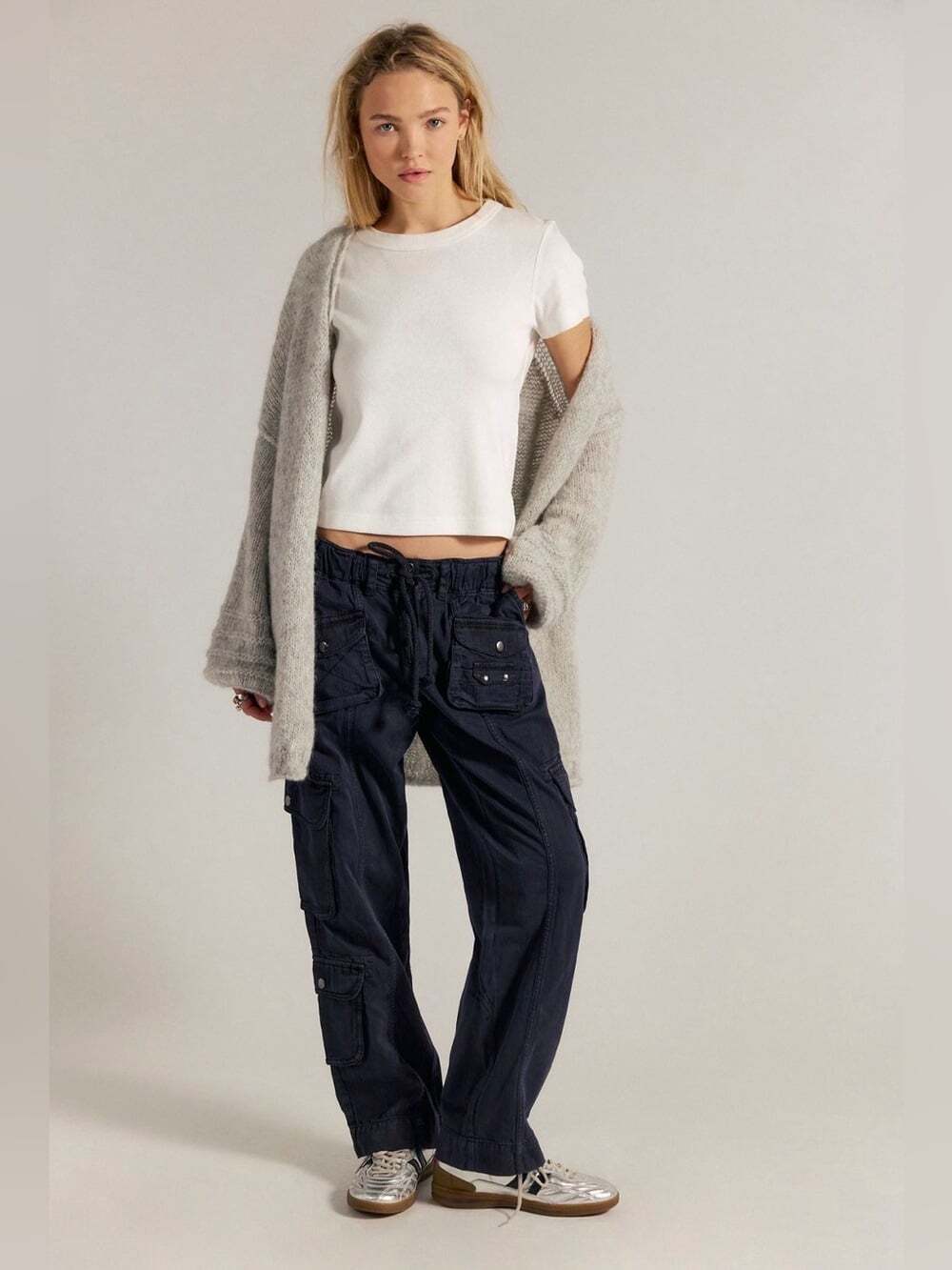 Free People We The Free Tahiti Pull On Cargo Pants Black S